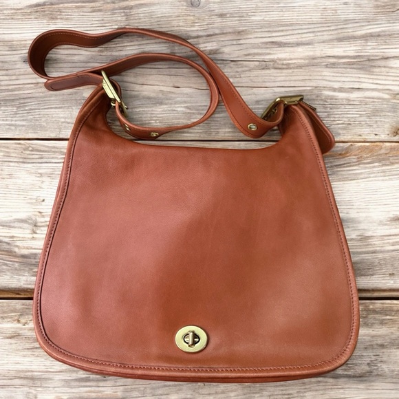 Coach Handbags - Coach Vintage Classic Legacy Crescent Hobo Turnlock Saddle Flap Bag #9718